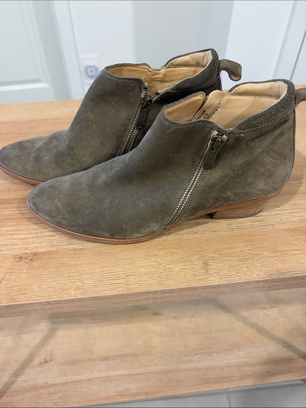 Paul Green Women’s Suede Side-Zip Ankle Boot in Olive-Grey